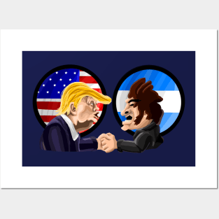 Donald Trump x Javier Milei Argentina/USA FLAGS Posters and Art